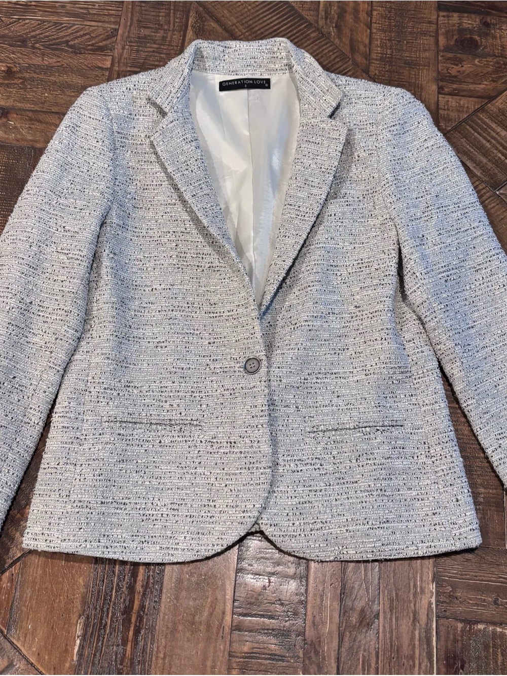Generation Love Women's Tweed Blazer in Greige Never worn size 2